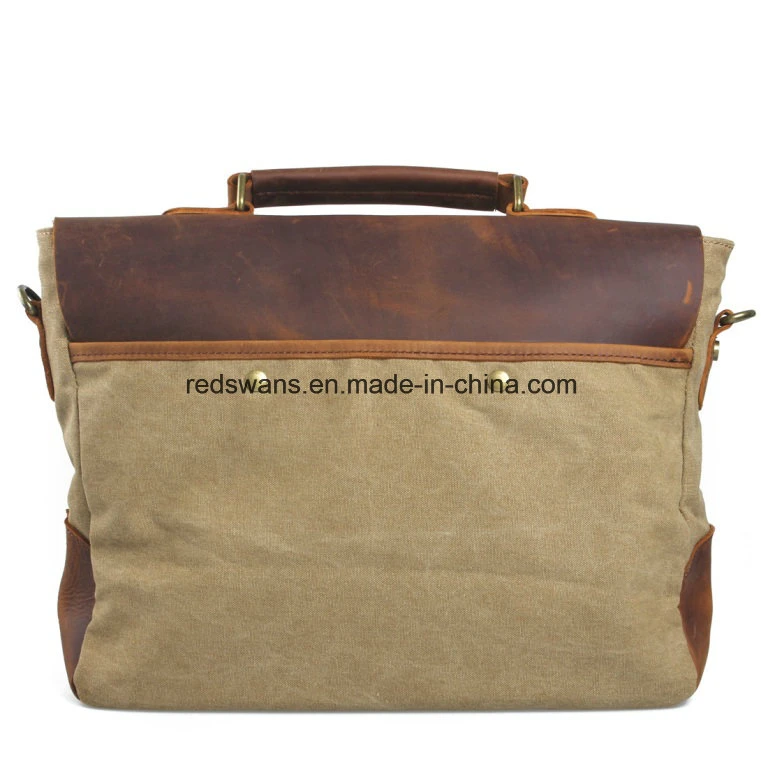 Redswan Real Leather Washed Canvas Crossbody Man Messenger Bag (RS-6807)