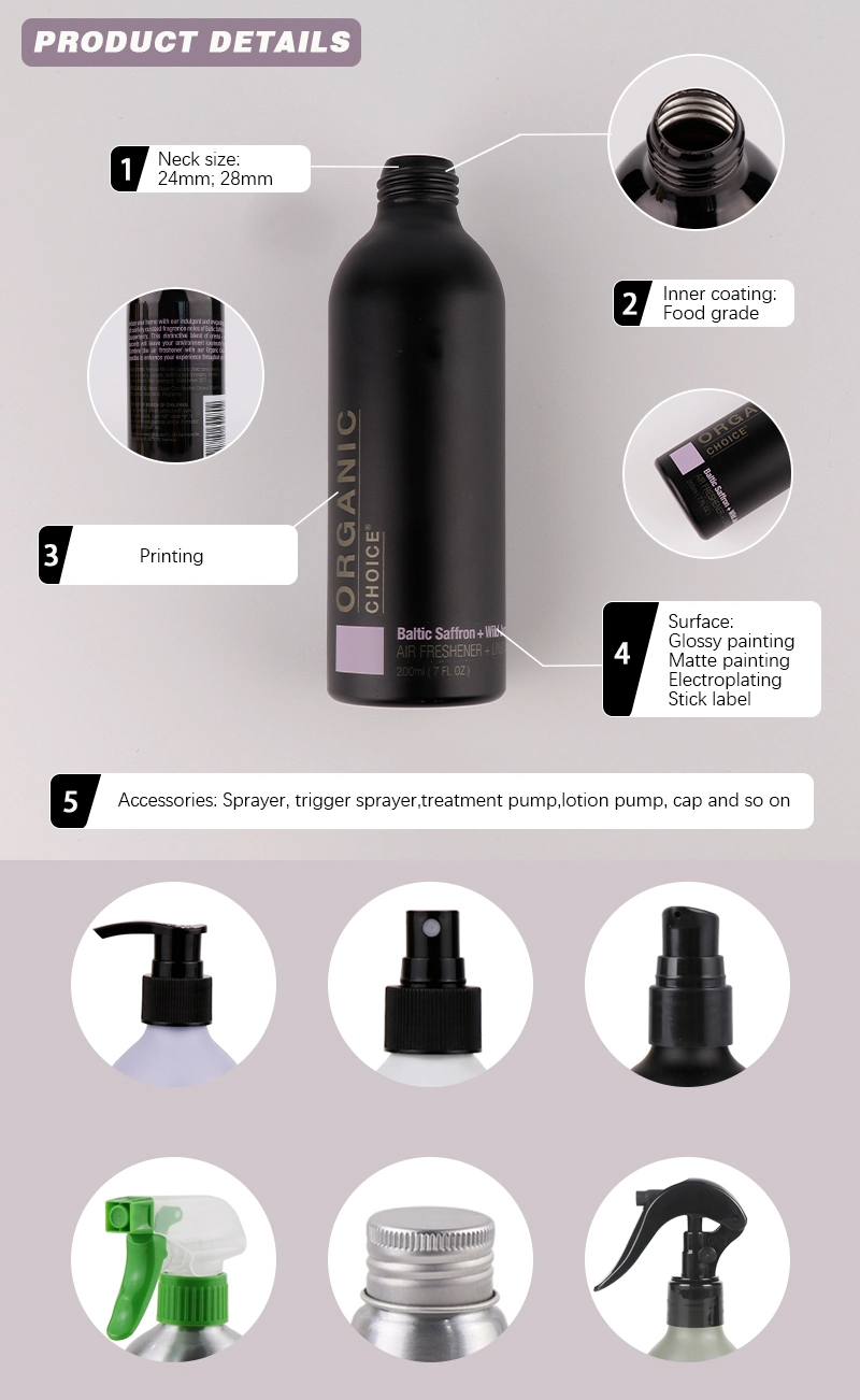 Aluminum Bottle for Cosmetic Plastic Free with Wide Body Lotion Bottle for Shampoo